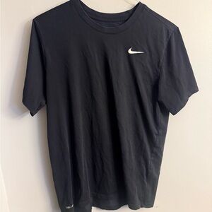 Nike Black Short Sleeve Dri-FIT Tee with White Swoosh